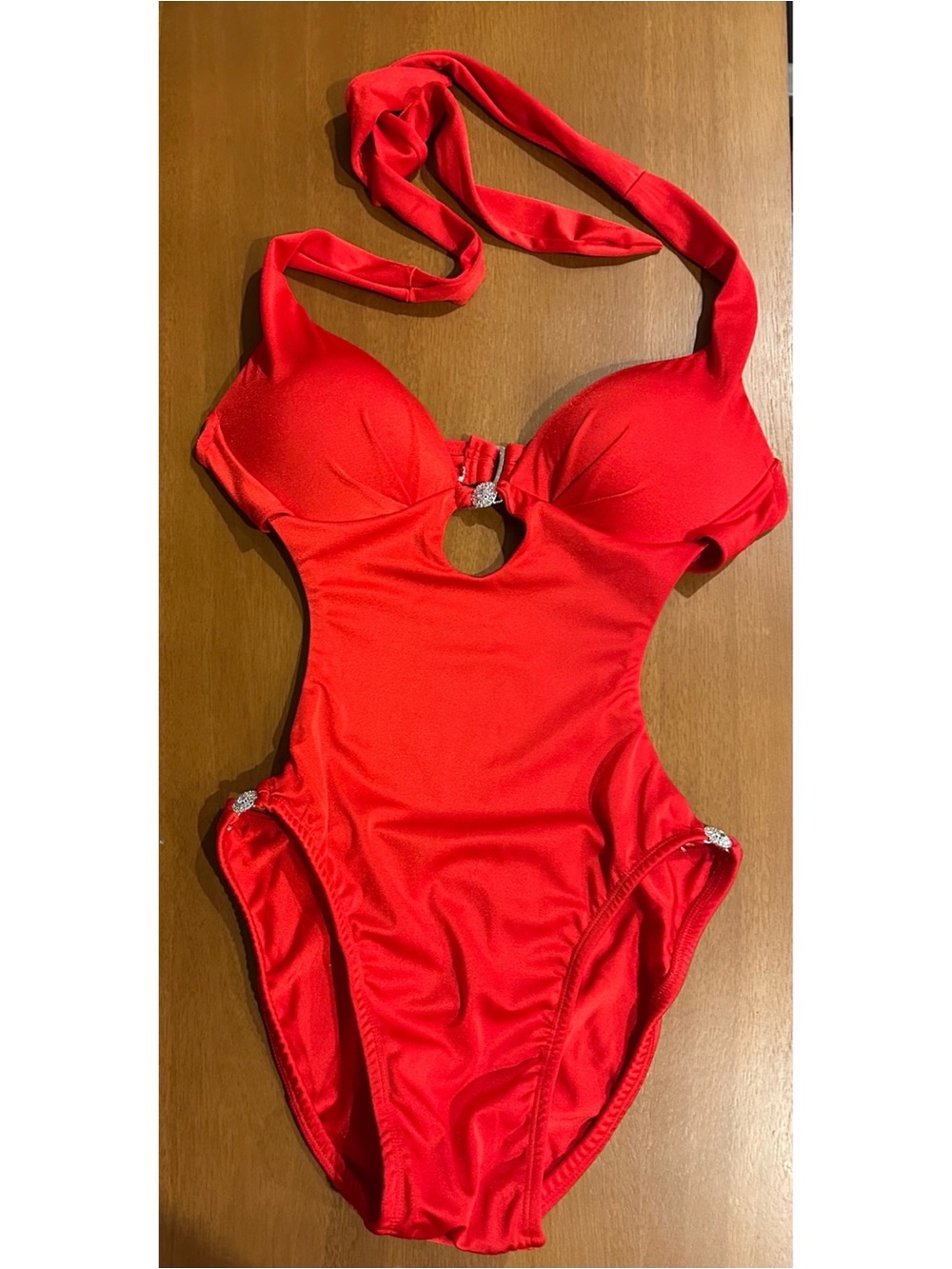One-Piece Swimsuit with Decorative Accents